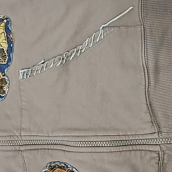 Free People Vintage Embroidered Zip up Hoodie Sweatshirt M - Picture 7 of 14
